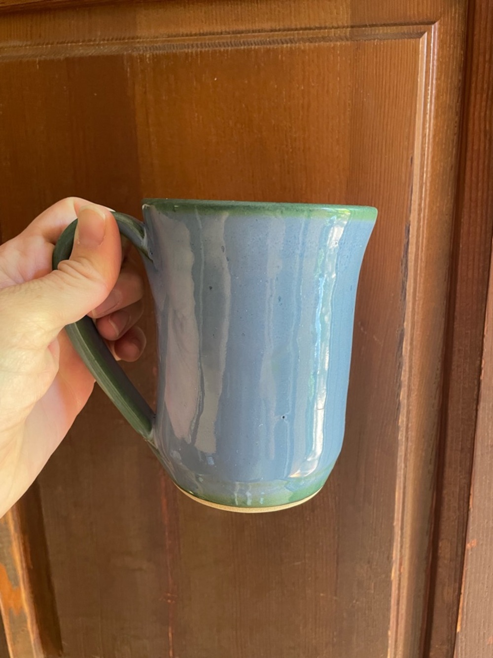 Handmade Hickory Hill Pottery 2001 Blue coffee mug
